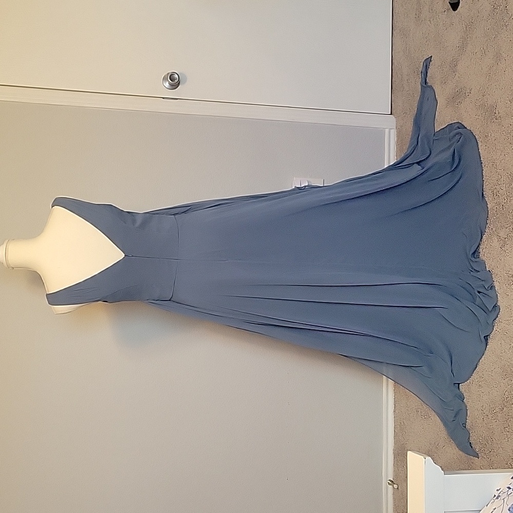 David's Bridal Elegant Blue Evening Gown, Size 6 - Picture 5 of 15